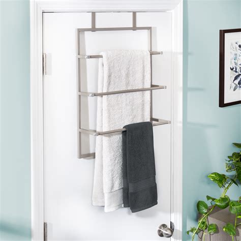 AuldHome Over Cabinet Towel Racks (2-Pack), Rustic Kitchen Towel Bars in Distressed White Enamel. . Towel rack walmart